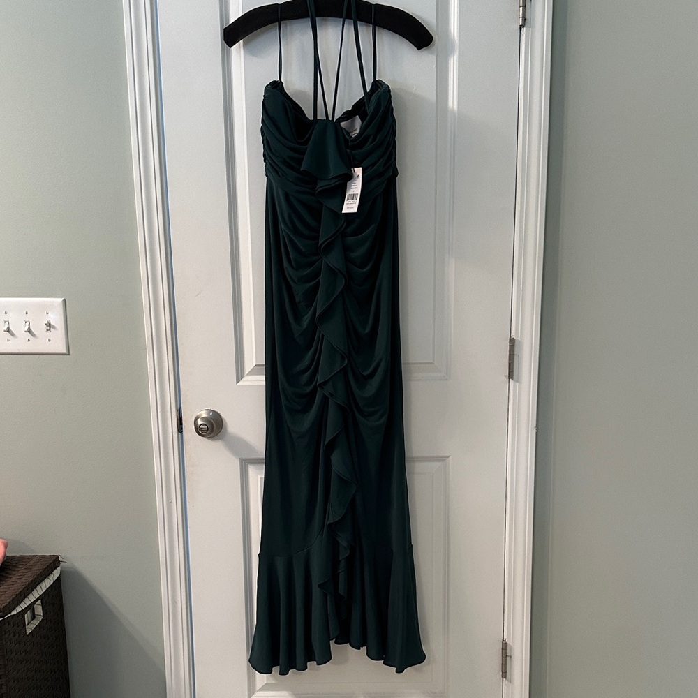 Cinq à Sept Strapless/Halter Onyx Green Dress NWT